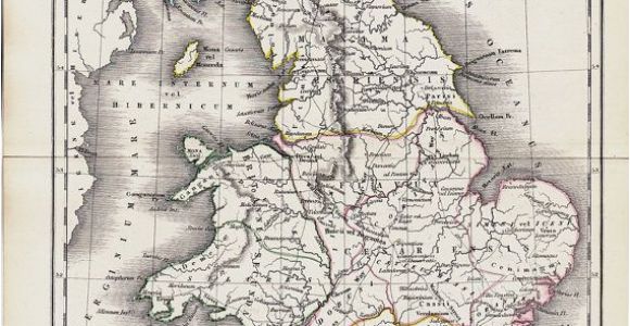 Historic Maps England 1825 Antique Map Of Ancient Great Britain original Antique