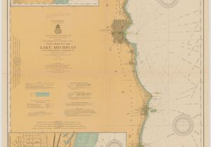 Historical Maps Of Michigan Lake Michigan Port Washington to Waukegan Historical Map 1914