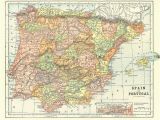 Historical Maps Of Spain Map Of Spain and Portugal From 1904 Vintage Printable Digital