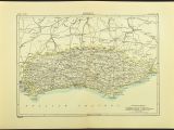 Horsham England Map Antique Sussex Map Of Sussex County England United Kingdom Brighton