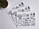 Hudson Ohio Map Hudson Ohio Map Print Fiber and Gloss