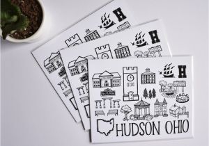 Hudson Ohio Map Hudson Ohio Map Print Fiber and Gloss
