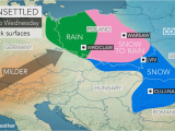 Humidity Map Europe Snow Creates Slick Travel From Poland to Ukraine as Alps