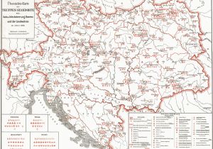 Hungary Map In Europe Garrisons Of the Austro Hungarian Empire 1898 Full Size