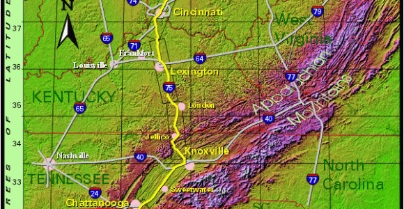 I 75 Map Michigan to Florida Interstate 75 Between Detroit and the Florida Border Along