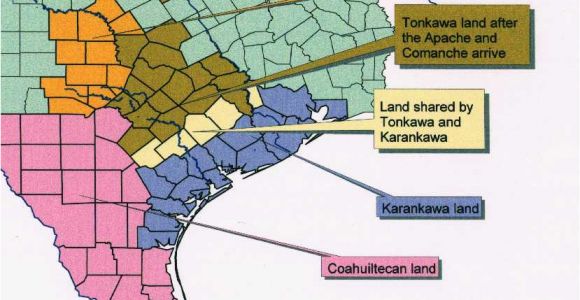 Indian Tribes In Texas Map Karankawa Indians