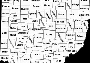 Indiana and Ohio County Map List Of Counties In Ohio Wikipedia