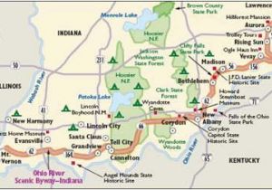 Indiana Ohio Kentucky Map Indiana Scenic Drives Ohio River Scenic byway Indiana the Place