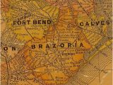 Indianola Texas Map Brazoria County and Ft Bend County Texas 1920s Map Texas History