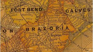 Indianola Texas Map Brazoria County and Ft Bend County Texas 1920s Map Texas History