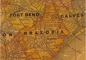 Indianola Texas Map Brazoria County and Ft Bend County Texas 1920s Map Texas History