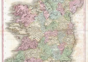 Ireland Castles Map File 1818 Pinkerton Map Of Ireland Geographicus Ireland