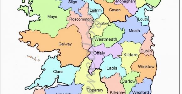 Ireland County Map Outline Map Of Counties In Ireland This County Map Of Ireland