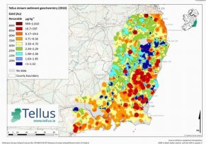 Ireland Natural Resources Map Tellus Uncovers Platinum and Gold In south East Leinster