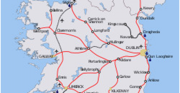 Ireland Rail Map Rail Transport In Ireland Wikivisually