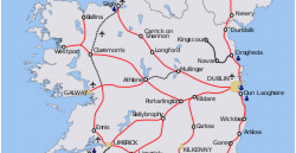 Ireland Trains Map Rail Transport In Ireland Wikivisually