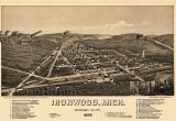 Ironwood Michigan Map Historic Map Of Ironwood Michigan 1886 Ontonagon County Kjaposters