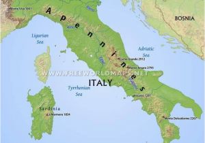 Islands Of Italy Map Simple Italy Physical Map Mountains Volcanoes Rivers islands