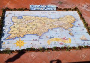 Isle Of Capri Italy Map Ceramic Map Of the island Of Capri Italy Stock Photo Picture and