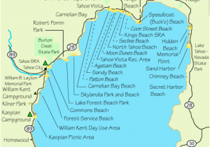 Italy Beaches Map Map Of north Lake Tahoe Beaches Travel Lake Tahoe Beach Lake