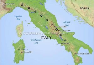 Italy Driving Map Simple Italy Physical Map Mountains Volcanoes Rivers islands