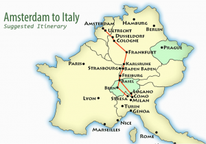 Italy International Airports Map Amsterdam to northern Italy Suggested Itinerary