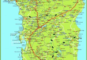 Italy Map with Cities and towns Large Detailed Map Of Sardinia with Cities towns and Roads