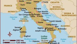 Italy Mediterranean Coast Map Map Of Italy