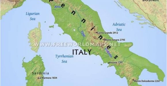 Italy Mountains Map Simple Italy Physical Map Mountains Volcanoes Rivers islands