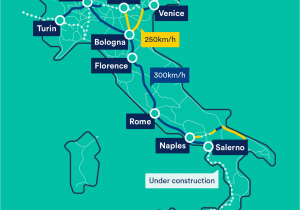 Italy Trains Map Trenitalia Map with Train Descriptions and Links to Purchasing