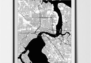 Jacksonville Texas Map Jacksonville Florida State Map Art Print Jacksonville University