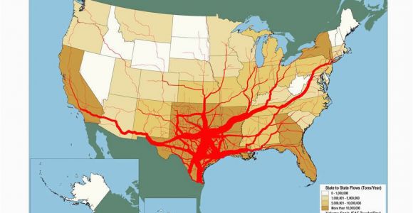 Jodie Texas Map Flow Map Showing tons Moving by Truck and the Number Of Trucks