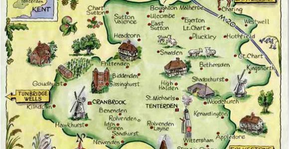 Kent On A Map Of England Weald Of Kent Family Heritage Village Map Website Link