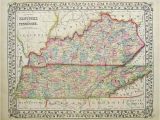 Kentucky Tennessee Border Map Prints Old Rare Tennessee Antique Maps Prints