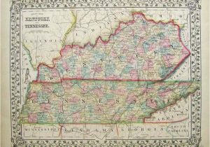 Kentucky Tennessee Border Map Prints Old Rare Tennessee Antique Maps Prints