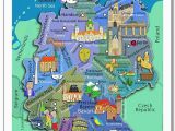 Kids Map Of England Illustrated Kids Wall Map Of Germany In Both German and