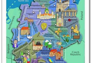 Kids Map Of England Illustrated Kids Wall Map Of Germany In Both German and