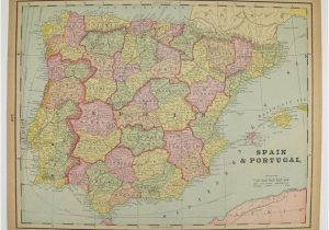 Kingdoms Of Spain Map Vintage Spain Map Portugal Holland Map Belgium Denmark Map
