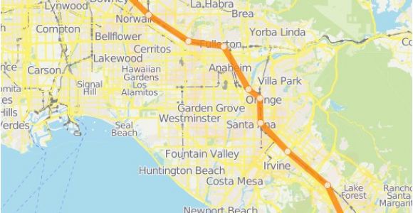 La Habra California Map orange County Line Route Time Schedules Stops Maps southbound