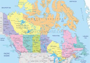 Labelled Map Of Canada Capitals and States Of Canada