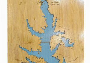 Lake Conroe Texas Map Lake Conroe Texas Wood Laser Cut Map Phds On Artfire