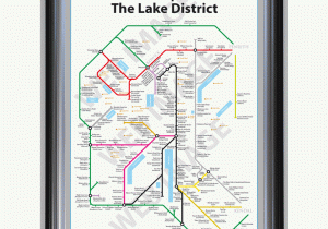 Lake District Map England Lake District Luxury Black Silver Frame