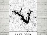 Lake fork Texas Map Texas Lake Map Etsy
