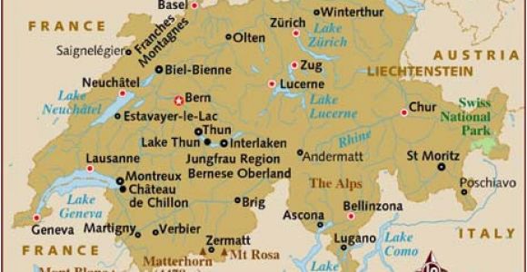 Lake Geneva Map Europe Map Of Switzerland