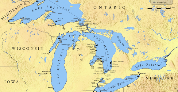 Lake Michigan Shipwrecks Map List Of Shipwrecks In the Great Lakes Wikipedia