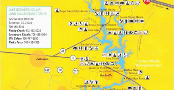 Lake Oconee Map Georgia Lake Maps Rock Hawk