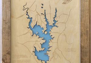 Lake Palestine Texas Map Wood Laser Cut Map Of Moss Lake north Carolina topographical Etsy