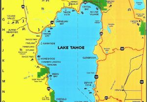 Lake Tahoe On Map Of California Lake Tahoe area Maps Detailed Lake Tahoe area Map by Region