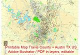 Lake Travis Texas Map Editable Printable Map Travis County Texas Illustrator Map Scale 1