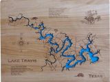 Lake Travis Texas Map Wood Laser Cut Map Of Lake Travis Tx topographical Engraved Etsy